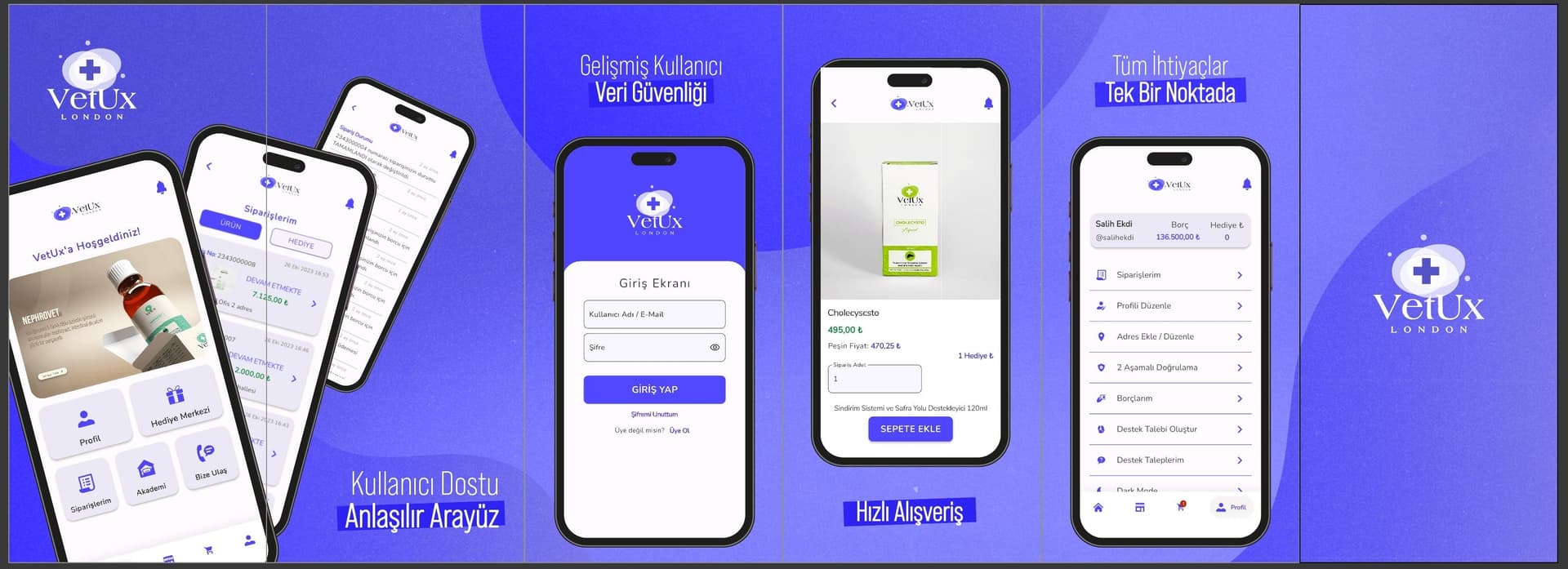 Vet-Ux E-Ticaret Mobil Uygulaması